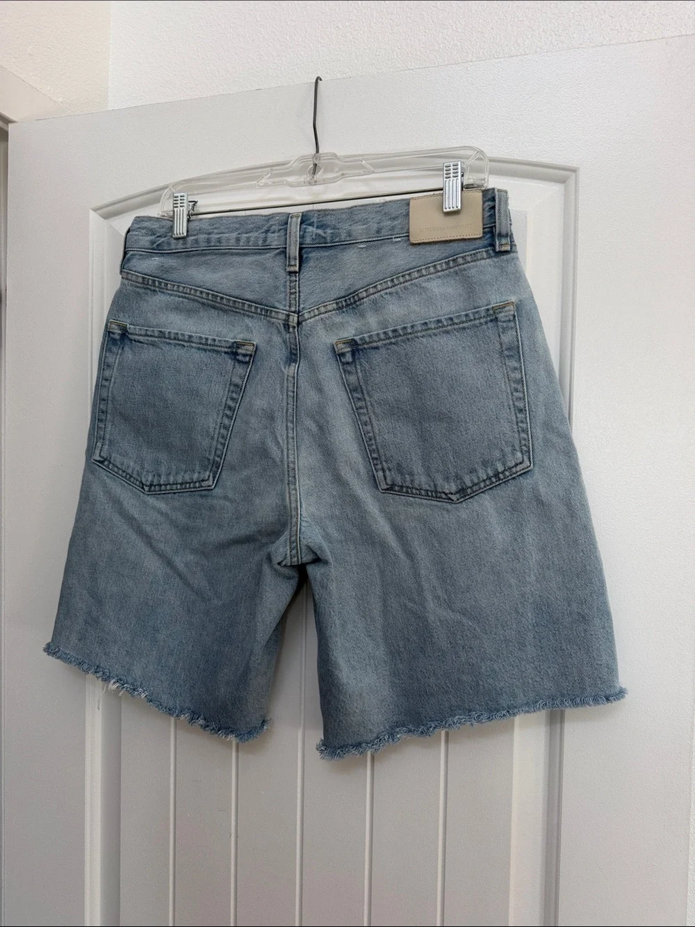 Citizens of Humanity Ayla Short Long Jean Denim Shorts Frayed Hem